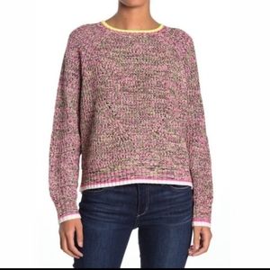 John+Jenn Crewneck Sweater Marled Neon Multicolored Size S/P NWT